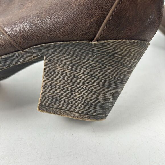 Rocket Dog Boots Womens 8 Ankle Booties Brown Leather Lace Up Block Heels - Picture 10 of 16